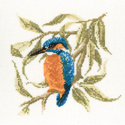 Kingfisher Cross Stitch Kit, Heritage Crafts - David Merry