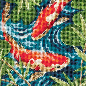 Koi Pond Tapestry Needlepoint Kit, Dimensions D07214