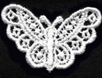 Lace Butterfly Motif, White Lace Applique Embellishment -64522- PAIR