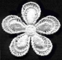 Lace Flower Motif, White Lace Applique Embellishment -54477- Set of 3