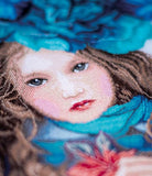 Blue Flower Girl Cross Stitch Kit, Lanarte PN-0188640