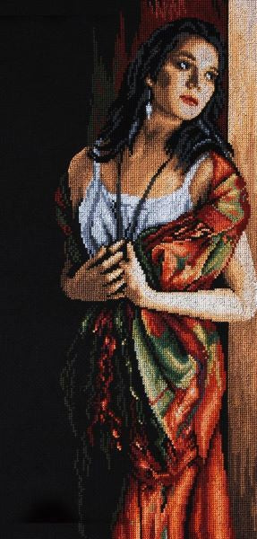 Lady and Scarf Counted Cross Stitch Kit, Lanarte PN-0168603