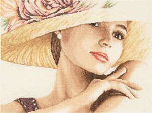 Lady with Hat Counted Cross Stitch Kit, Lanarte PN-0168602