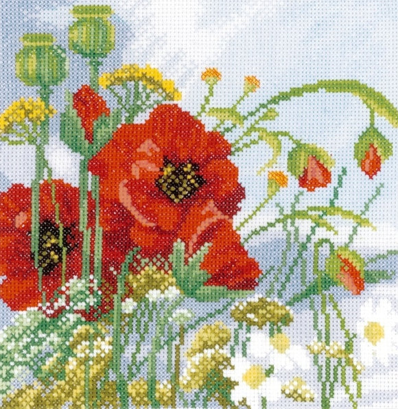 Poppies, Counted Cross Stitch Kit Lanarte pn-0147506