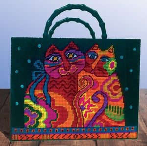 Laurel Burch Cats Tote Bag Tapestry Kit, COUNTED Plastic Canvas Work
