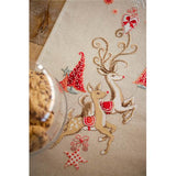 Leaping Reindeer Runner Cross Stitch Kit, Embroidery Vervaco PN-0150838