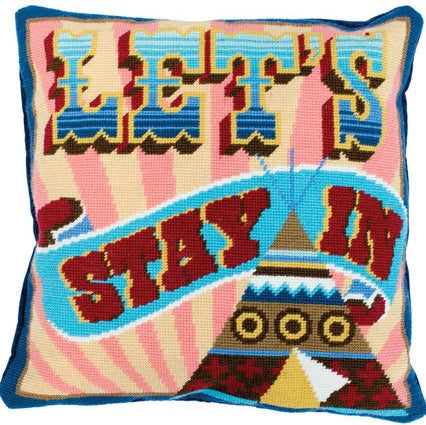 Let's Stay In Tapestry Kit, Emily Peacock Needlepoint C116K