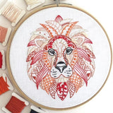 Lion Embroidery Kit, Cinnamon Stitching