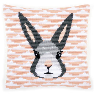 Yvonne Rabbit COUNTED Long Stitch Kit, Vervaco Cushion Front PN-0158278