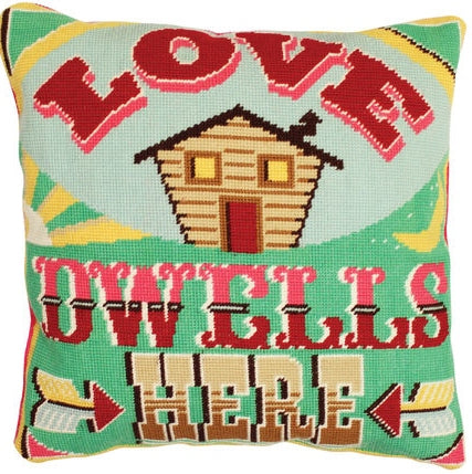 Love Dwells Here Tapestry Kit, Emily Peacock Needlepoint C115K