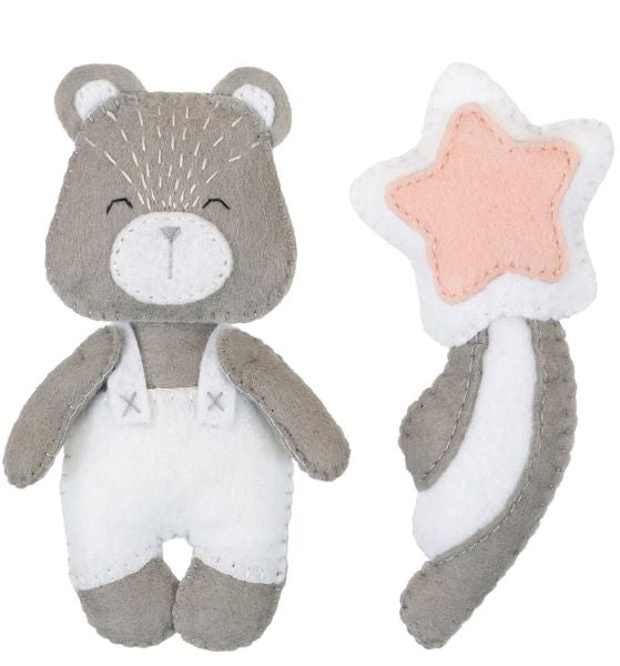 Lovely Bear and Star Felt Applique Soft Toy Making Kit, Miadolla TF-0364