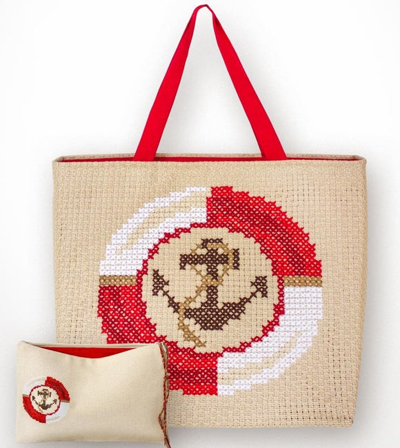 Red Anchor Counted Cross Stitch Kit Bag and Purse Luca-s BAG002