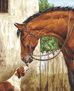 Hunter and Foxhound, Counted Cross Stitch Kit Luca-s B580