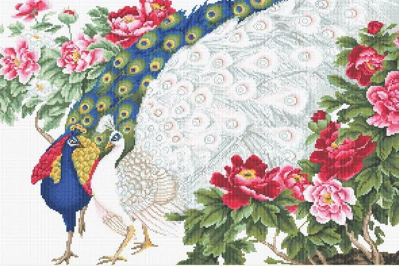Peacocks and Flowers, Counted Cross Stitch Kit Luca-s B462