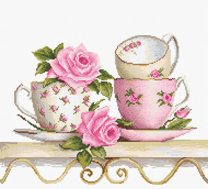 Stack of Teacups, Counted Cross Stitch Kit Luca-s B2327