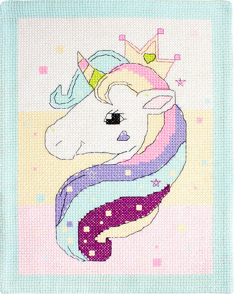 Unicorn Counted Cross Stitch Kit Mat / Rug / Wallhanging Luca-s BC011