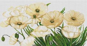 White Poppies, Counted Cross Stitch Kit Luca-s B273