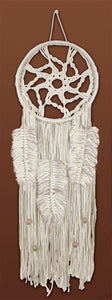 Macrame Kit, Wall Hanging Cotton Knot Kit Natural Feather Dreamcatcher 24"