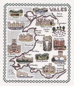 Map of Wales Cross Stitch Kit, Classic Embroidery SA067