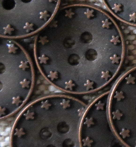 Metal Buttons, Western Star Button, Black -17mm