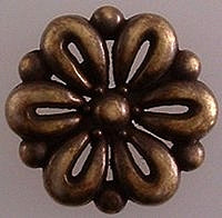 Metal Buttons, Vintage Flower Designer Button, Antique - 20mm