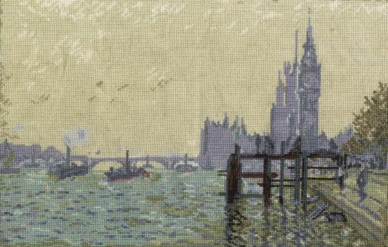 The Thames Below Westminster, Monet Cross Stitch Kit, DMC BL1113/71