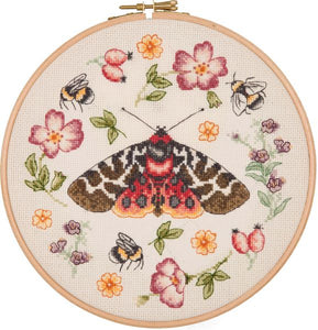 Moth Wreath Cross Stitch Kit, Meadow Collection, Anchor ALXE002