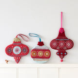 Festive Baubles Wool Felt Embroidery Kit, Nancy Nicholson - set of 3