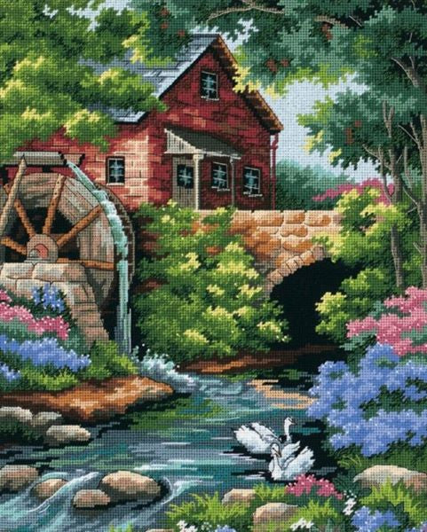Old Mill Cottage Tapestry Needlepoint Kit, Dimensions D02484