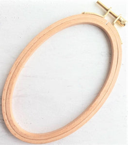 Oval Wooden Embroidery Hoop, Premium Beech Hoop - 8 x 5 inch