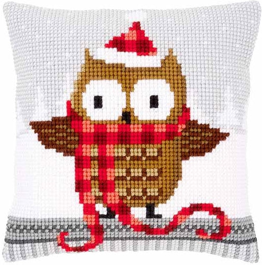 Owl in Plaid CROSS Stitch Tapestry Kit, Vervaco pn-0149312