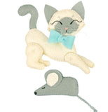 Playful Kitten Felt Applique Soft Toy Making Kit, Miadolla TF-0307