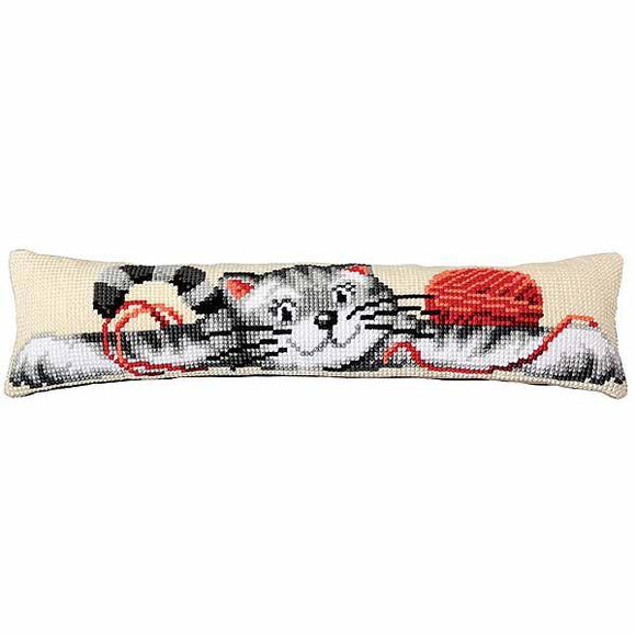 Playful Cat CROSS Stitch Tapestry Kit Draught Excluder, Vervaco PN-0009356