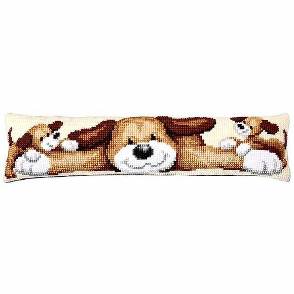 Playful Dog CROSS Stitch Tapestry Kit Draught Excluder, Vervaco PN-0009354