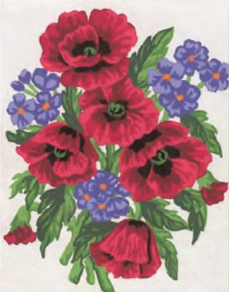 Poppies and Forget-Me-Nots Tapestry Kit, Grafitec K03-043