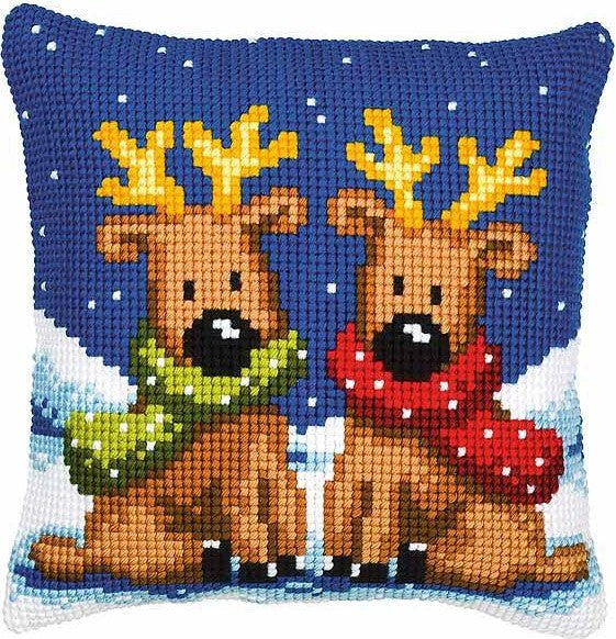 Reindeer Twins CROSS Stitch Tapestry Kit, Vervaco PN-0008726
