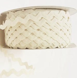 Ric-Rac Ribbon, Ivory Ric Rac - 16mm