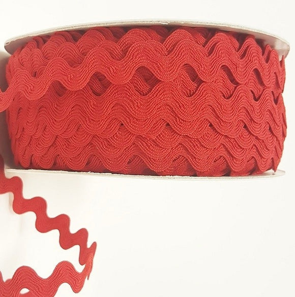 Ric-Rac Ribbon, Red Ric Rac - 16mm