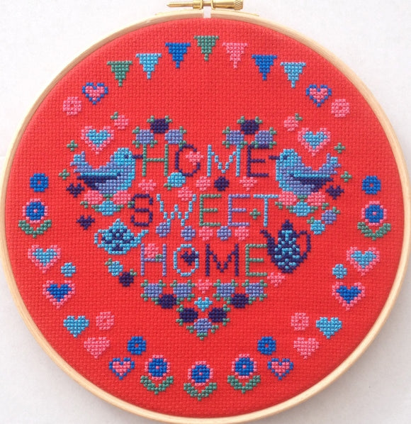 Home Sweet Home Cross Stitch Kit with Hoop, Riverdrift RR503