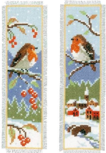 Robins Bookmarks Cross Stitch Kit, Vervaco PN-0155656
