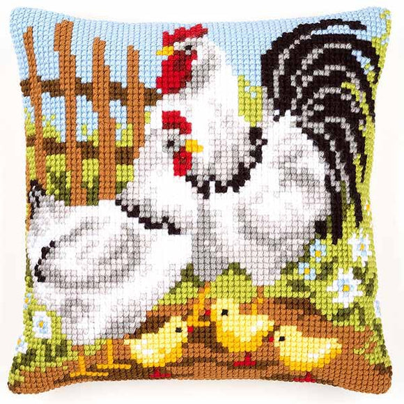 Rooster Family CROSS Stitch Tapestry Kit, Vervaco pn-0146209