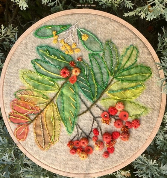 Rowan and Pyracanthas Berries Embroidery Kit, Rowandean Embroidery