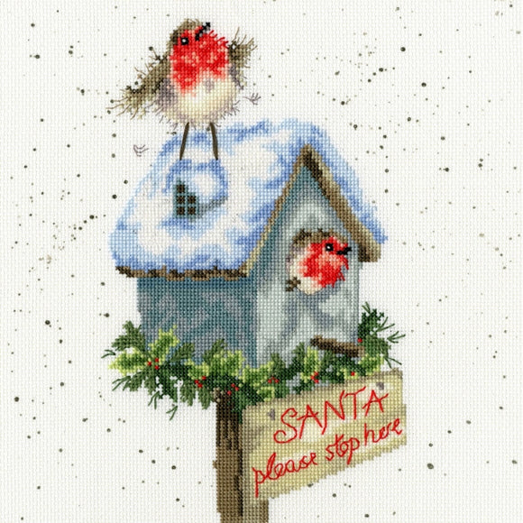 Santa Stop Here Cross Stitch Kit, Bothy Threads -Wrendale XHD55