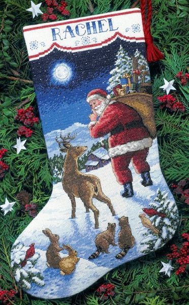 Santas Arrival Stocking Cross Stitch Kit, Dimensions D08683