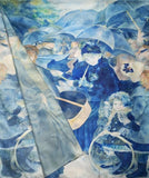 Silk Scarf - Renoir The Umbrellas Silken Fabric Scarf / Shawl