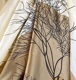 SILK Scarf -  Naive Art Woodland Stag Silk Fabric Scarf / Shawl