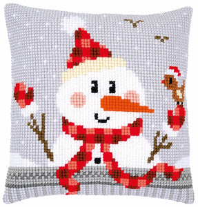 Snowman in Plaid CROSS Stitch Tapestry Kit, Vervaco pn-0168751