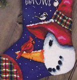 Snowman Perch Stocking Tapestry Needlepoint Kit, Dimensions