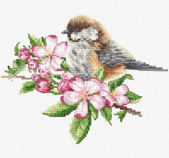 Sparrow on a Branch Cross Stitch Kit Luca-s B1194
