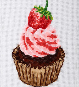 Strawberry Cupcake Cross Stitch Kit, VDV TM-2026